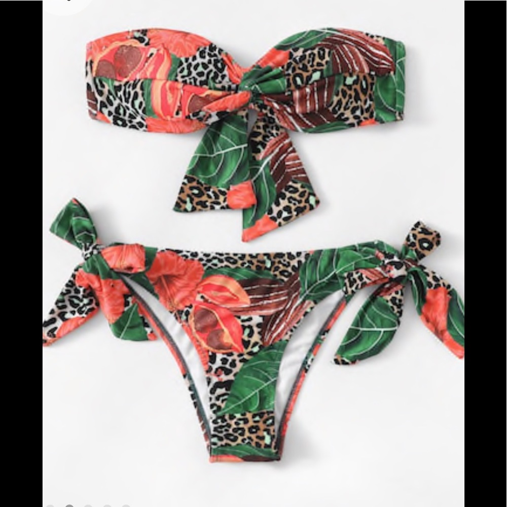 Leopard and Tropical Bikini Set